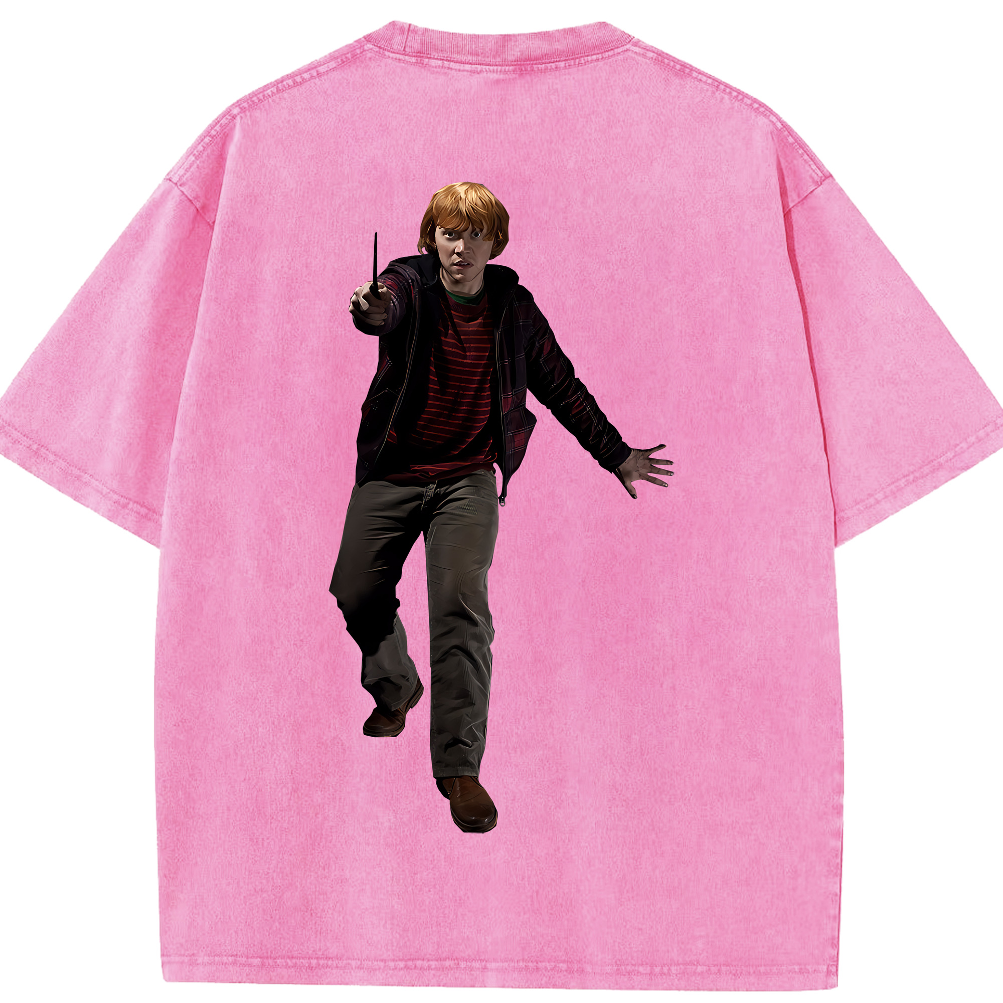 （画像用） Harry Potter ハリー・ポッターシリーズ 綿100% ヴィンテージ風 半袖Tシャツ（背面プリント）
